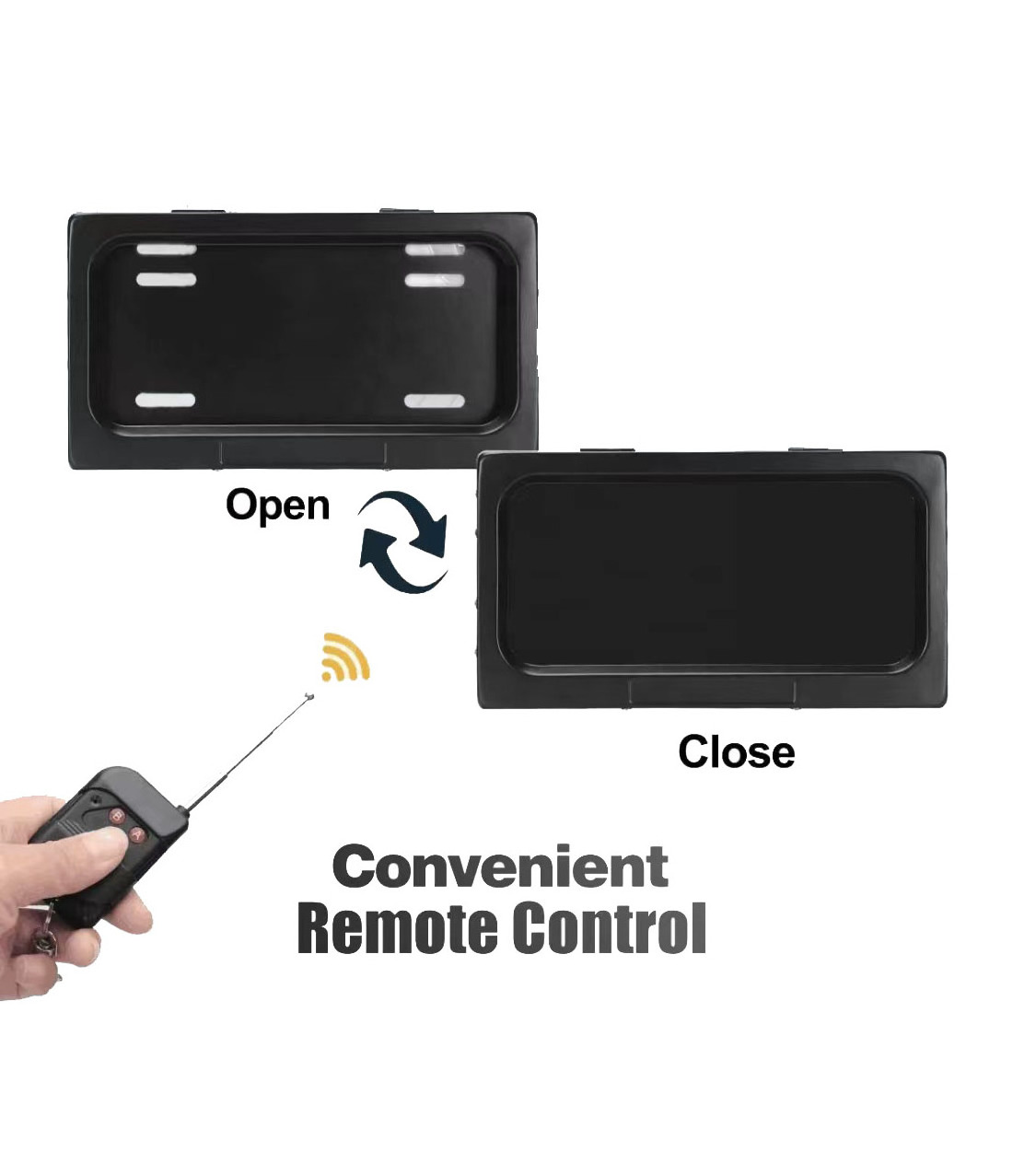 Remote Control Auto Car License Shutter Cover Up Electric Stealth Plate Frame  USA size