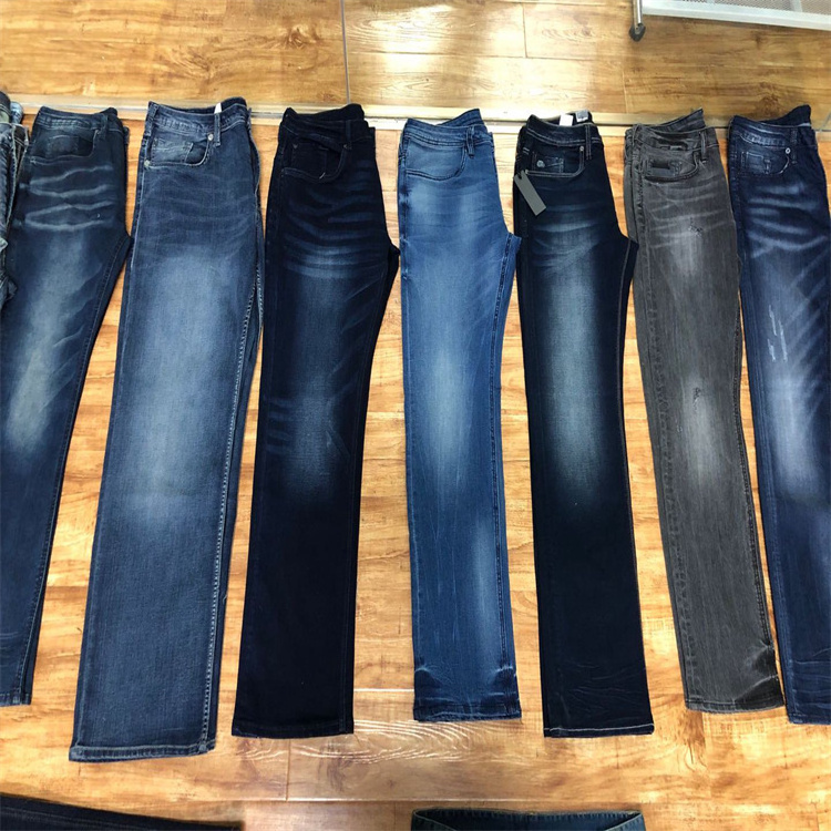 stock cut  label newest cheapest good quality mixed denim used men's second-hand Jeans Stock used jeans wholesale