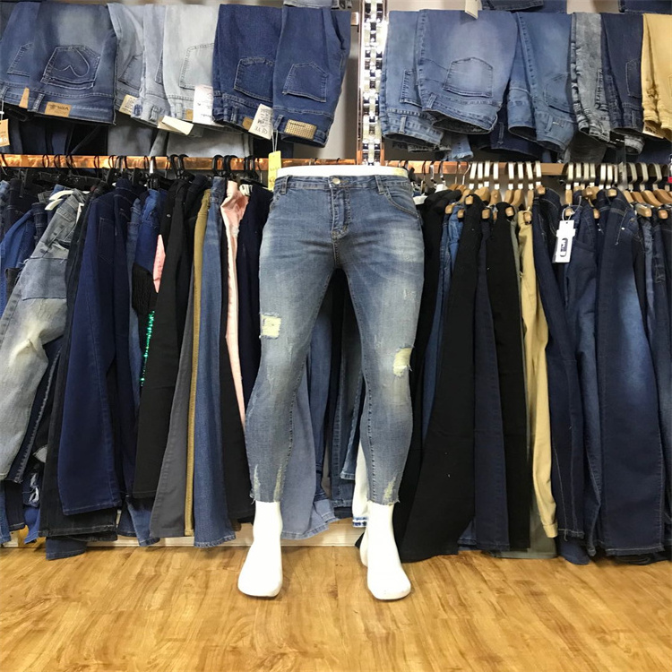 stock cut  label newest cheapest good quality mixed denim used men's second-hand Jeans Stock used jeans wholesale