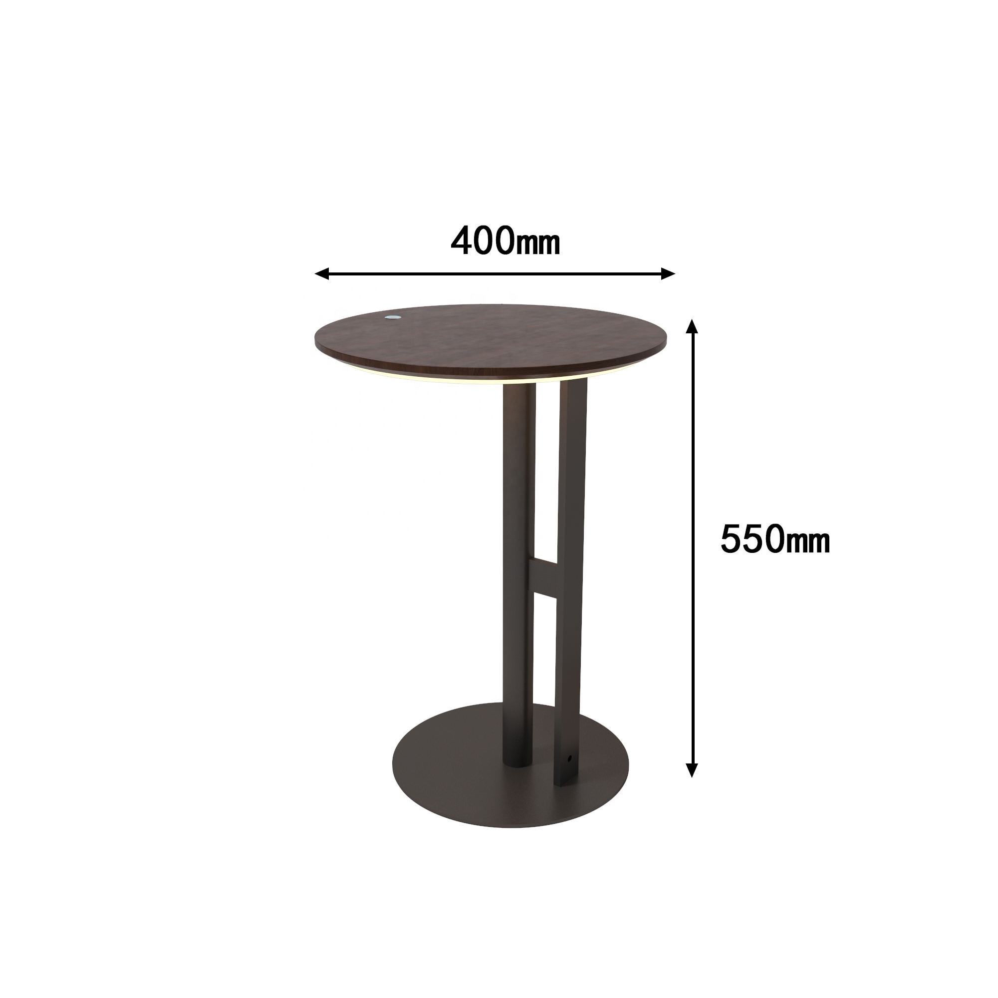 Modern Desig Table Living Room Furniture Metal Wood Smart Bedside Table Round Coffee Table with light