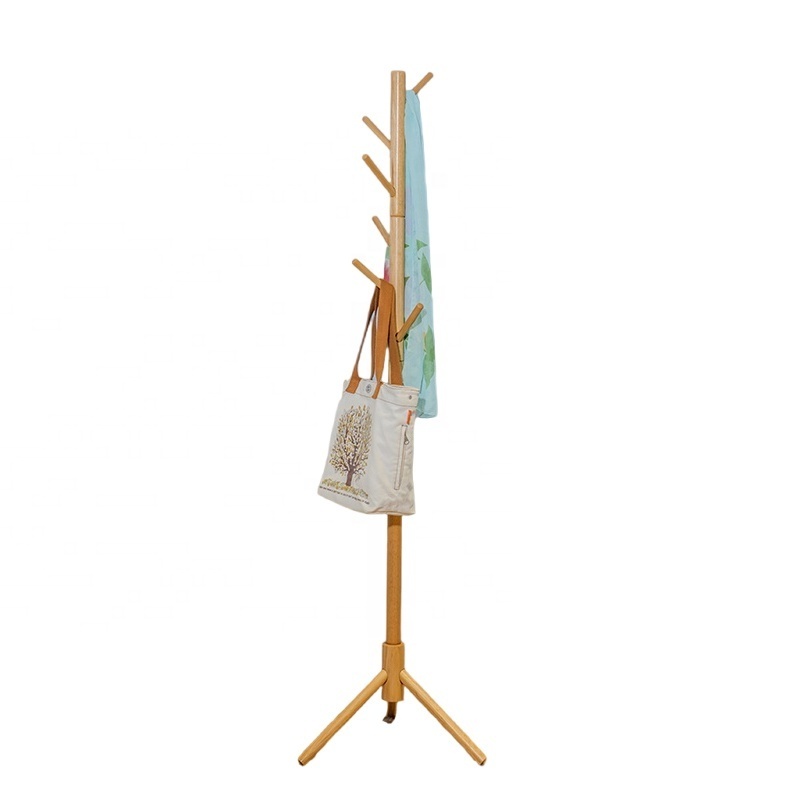 OEM Portable Tree-Shaped Wooden Coat Hanger Rack in Natural Color Good Price for School Farmhouse Hall Application