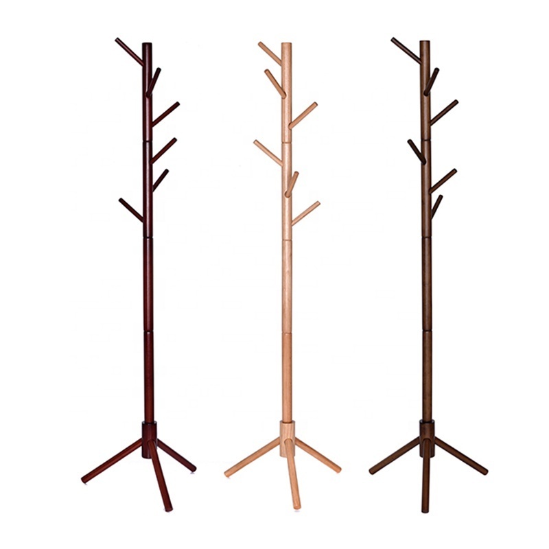 OEM Portable Tree-Shaped Wooden Coat Hanger Rack in Natural Color Good Price for School Farmhouse Hall Application