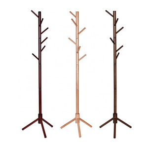 OEM Portable Tree-Shaped Wooden Coat Hanger Rack in Natural Color Good Price for School Farmhouse Hall Application