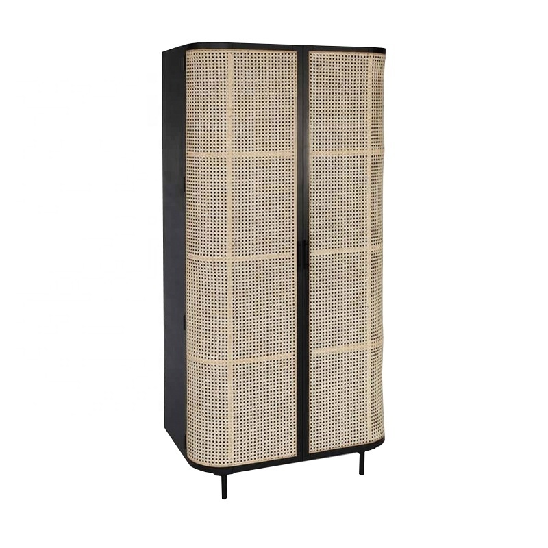 OEM Custom Made Modern MDF Rattan Wood Wardrobe Bedroom Storage Cabinets Walk in Closet Wardrobes Design