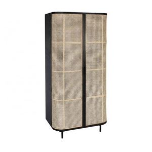 OEM Custom Made Modern MDF Rattan Wood Wardrobe Bedroom Storage Cabinets Walk in Closet Wardrobes Design