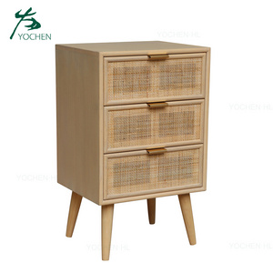 Rattan wooden chest of drawer cabinet Chinese style living room cabinet