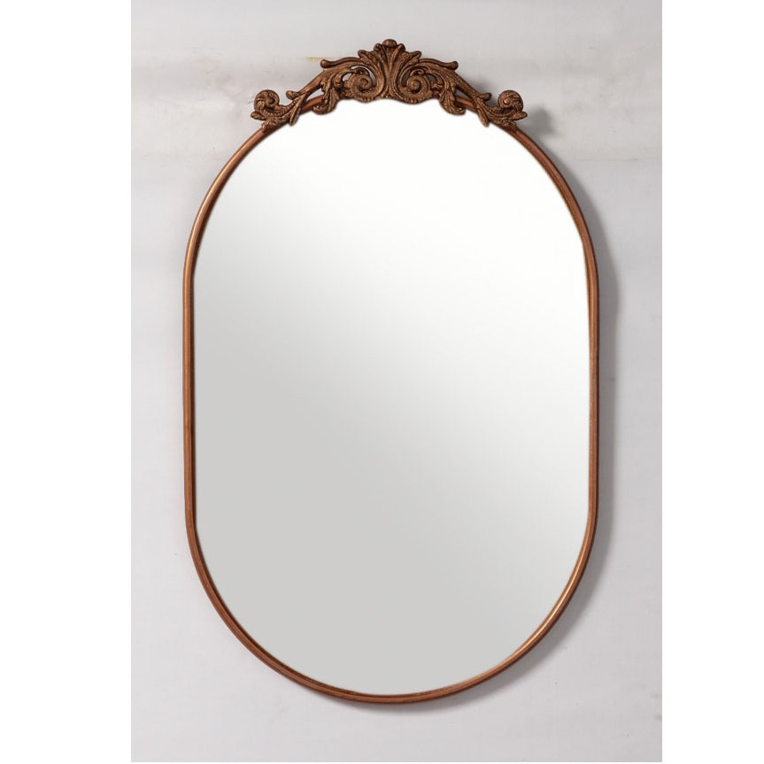 Anthropologie Mirror Gold Living Room Arched Decorative Luxury Golden Metal Wall Mirror Ornate Arch Mirror