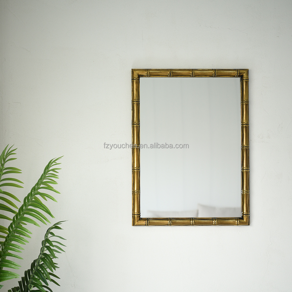 2024 Wholesale gold Iron Mat Framed Wall Mirror Decor for Bedroom Living Room