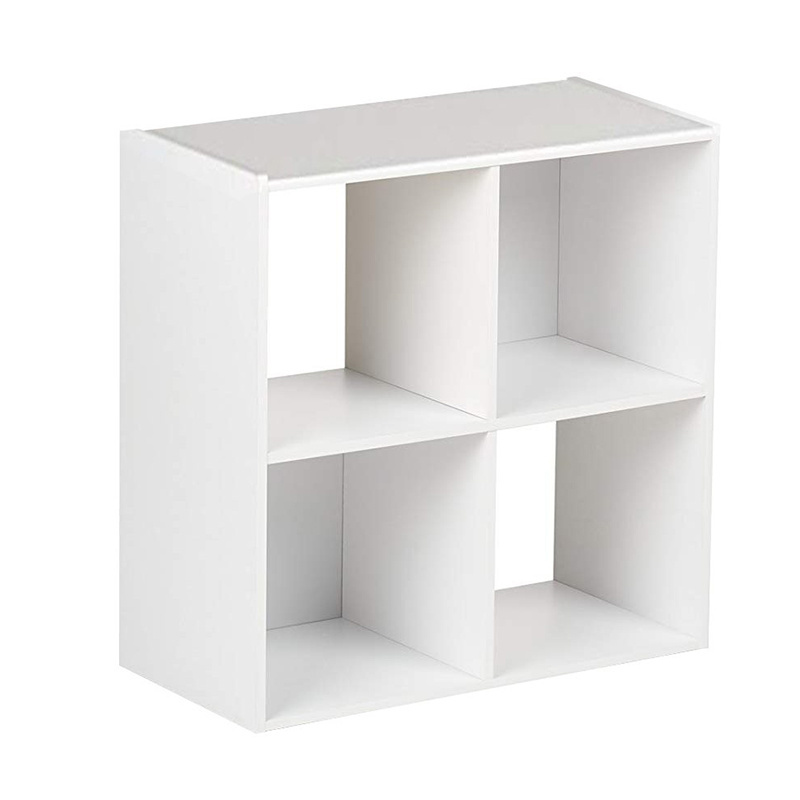 White 4-Cube Wooden Display Unit Bookcase Functional Small Wood Storage Shelves Organizing spices wine cabinet 1mm Box