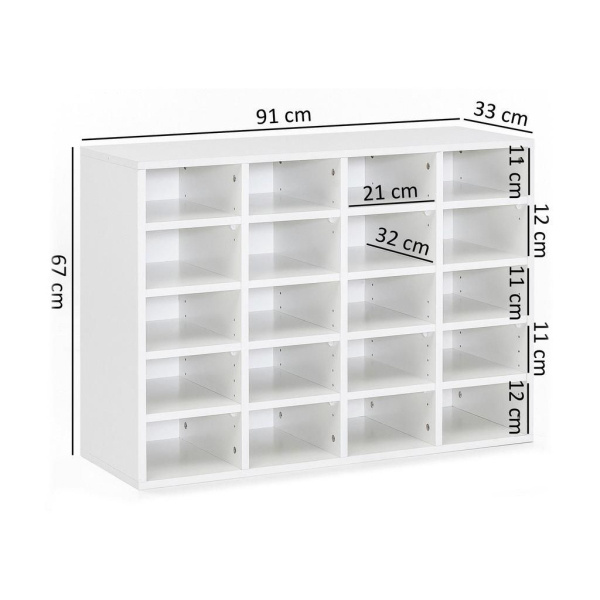 Hotel White Home Shoe Rack Shoe Cabinet for 20 Pairs Shoes Hallway