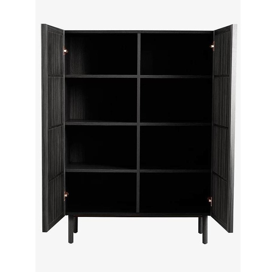 black solid wood storage cabinet  with large storage space wooden living room cabinet with 2 doors