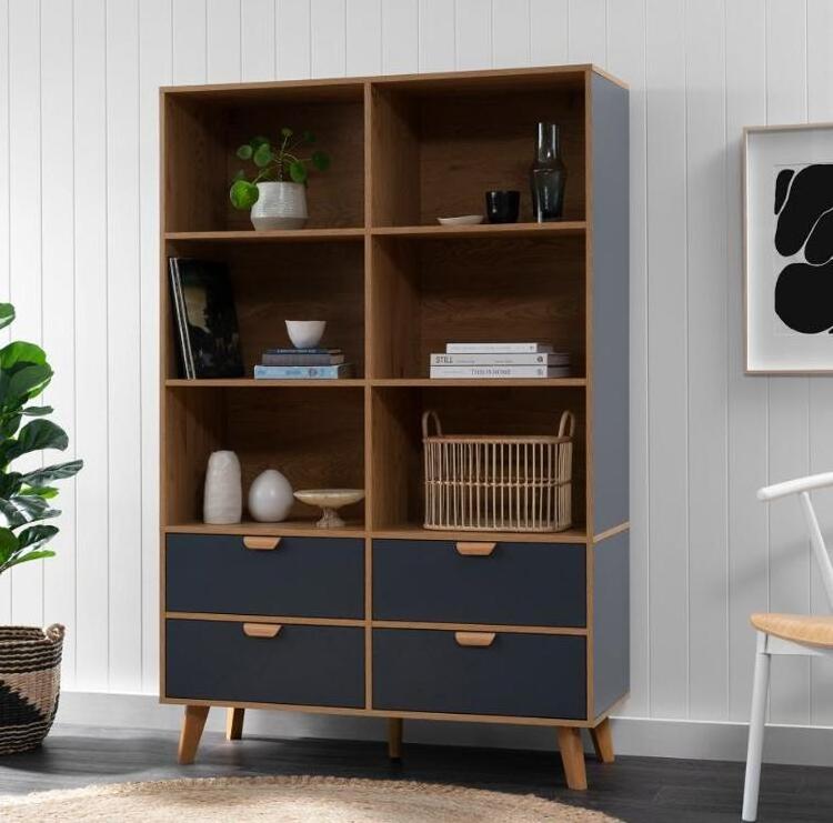 Storage Cabinet With Open Shelf Bookshelf Wooden Display Stand shelf wood drawers bookshelf bookcases