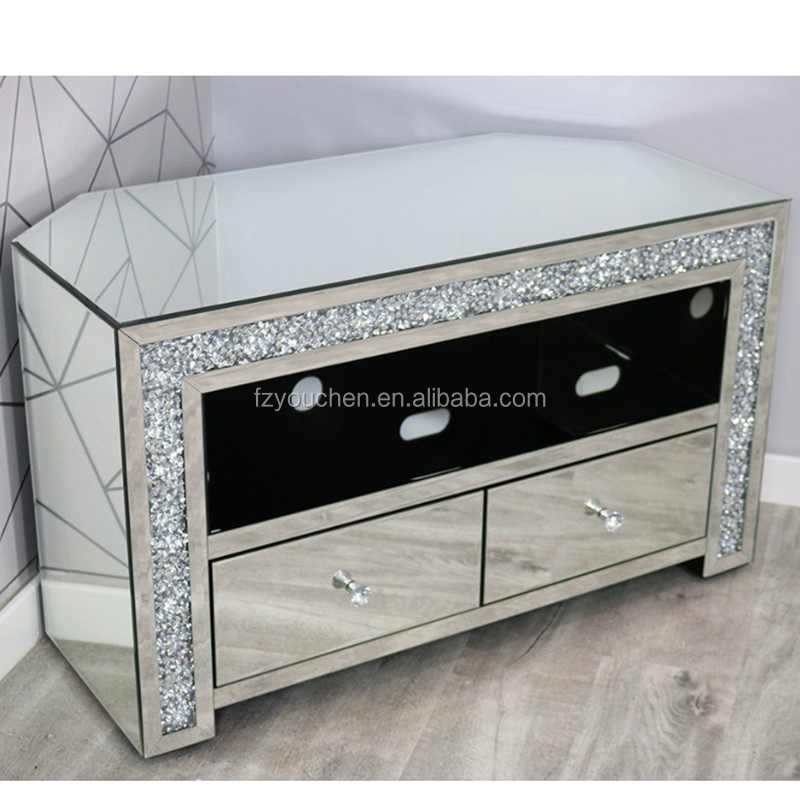 Crushed Diamond 3 Door 3 Drawer Mirrored Sideboard