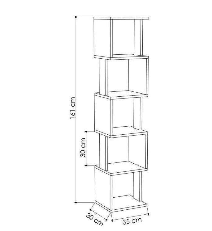 Freestanding Shelving Unit Wooden Bookcase Cube Display Book Shelf 5-Tier Bookshelf