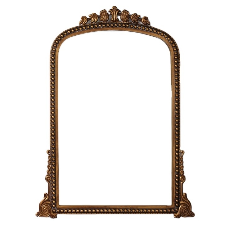 Anthropologie Mirror Gold Living Room Arched Decorative Luxury Golden Metal Wall Mirror Ornate Arch Mirror