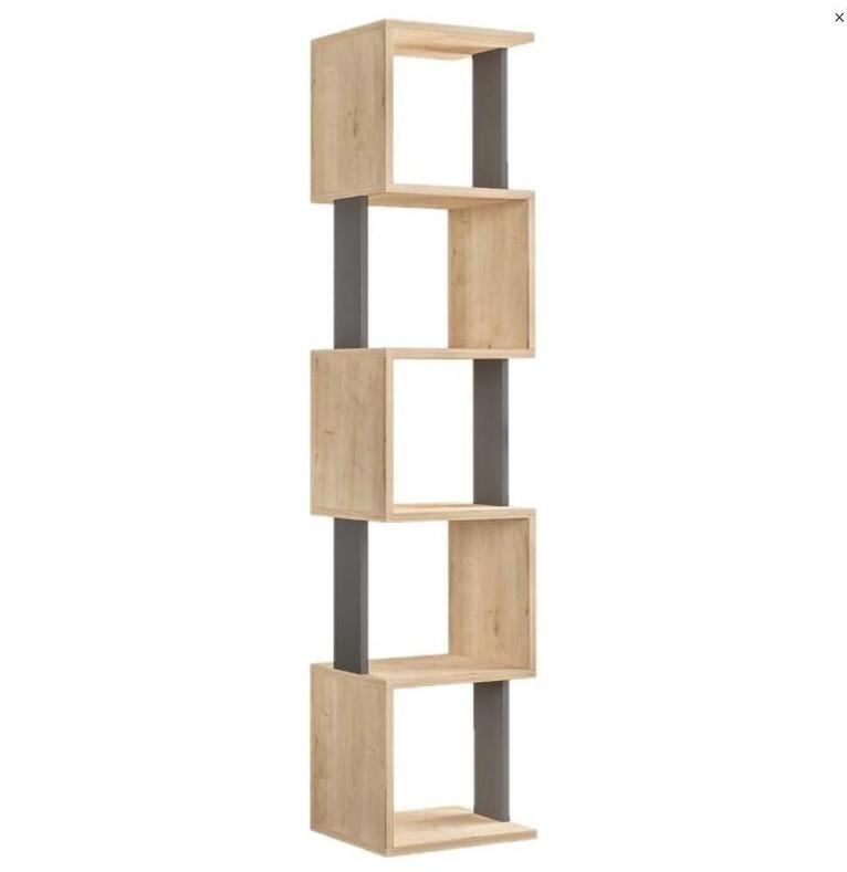 Freestanding Shelving Unit Wooden Bookcase Cube Display Book Shelf 5-Tier Bookshelf