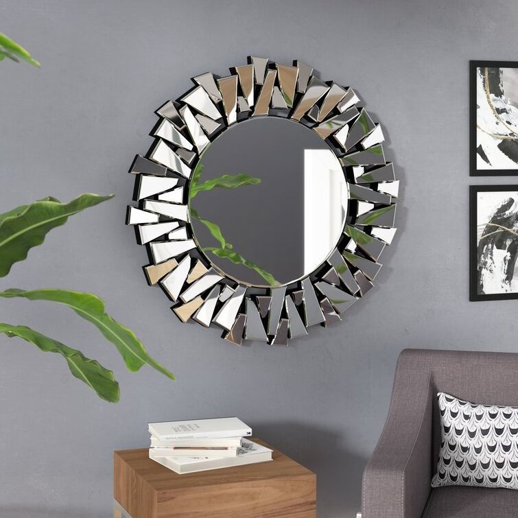 Large Modern Home Decor Framed Wall Mirrors Iron for Living Room Everyday Use