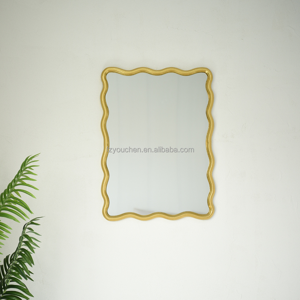 2024 Wholesale gold Iron Mat Framed Wall Mirror Decor for Bedroom Living Room