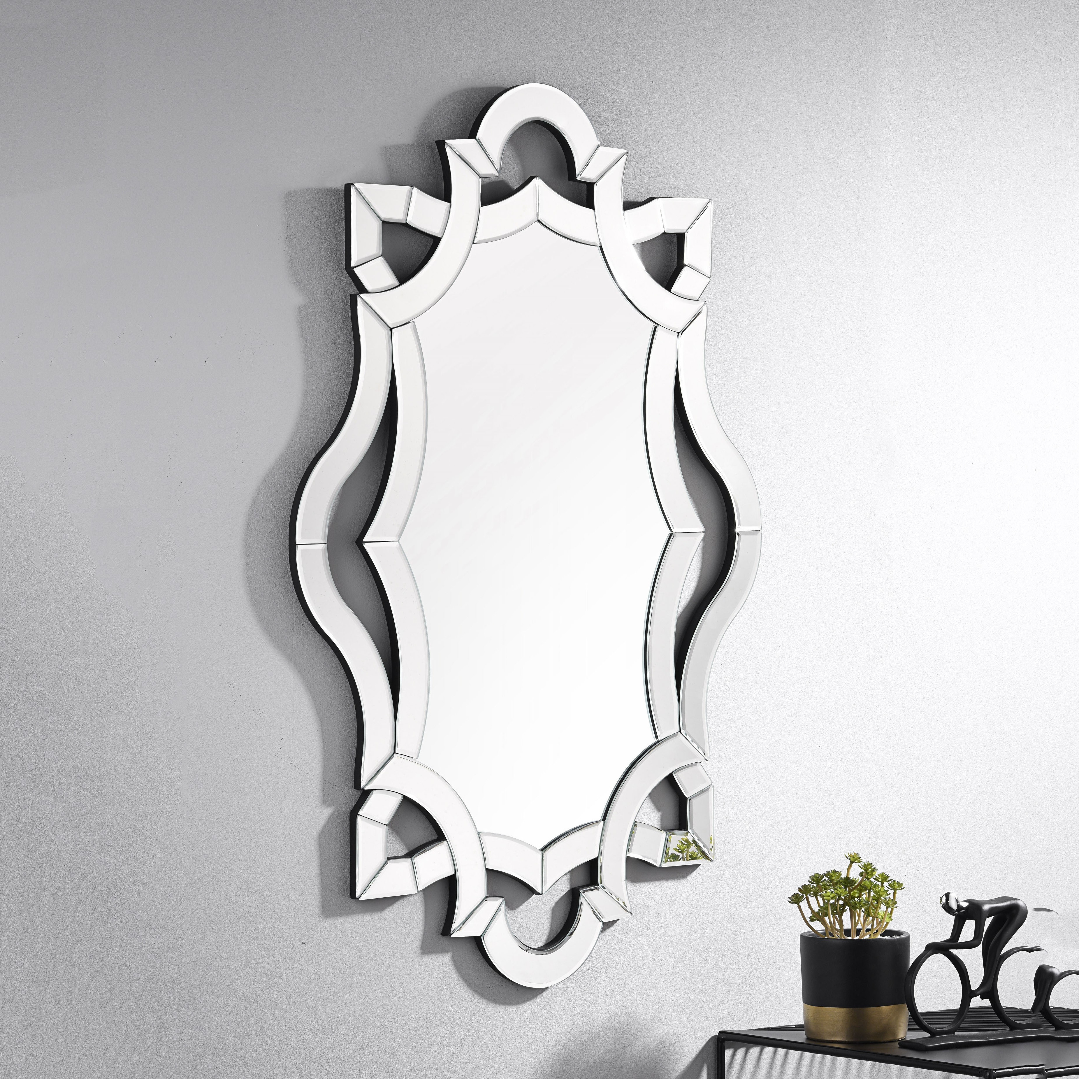 Large Modern Home Decor Framed Wall Mirrors Iron for Living Room Everyday Use