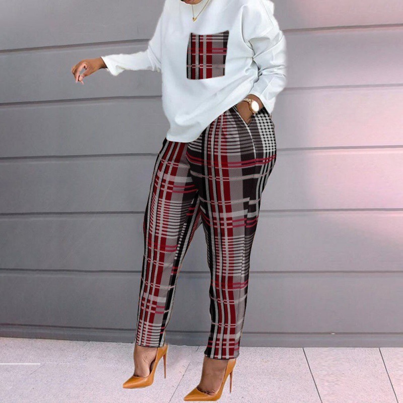 Wholesale Plus Size Casual Tracksuit Fashion Printed Loose Suit African Women's Two Pieces Set