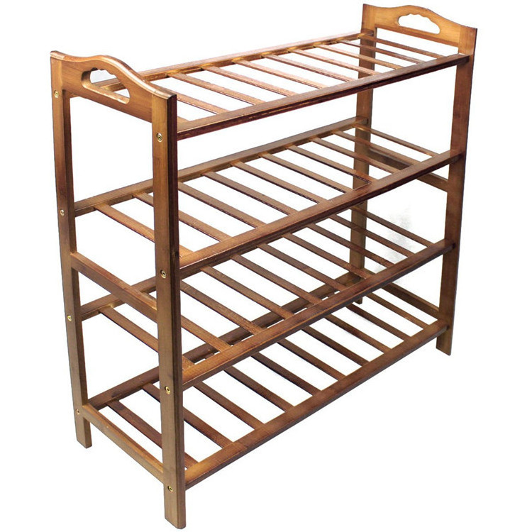 Creative Multi Layer Shoe Rack Economical Dust Proof Wood Shoe Rack