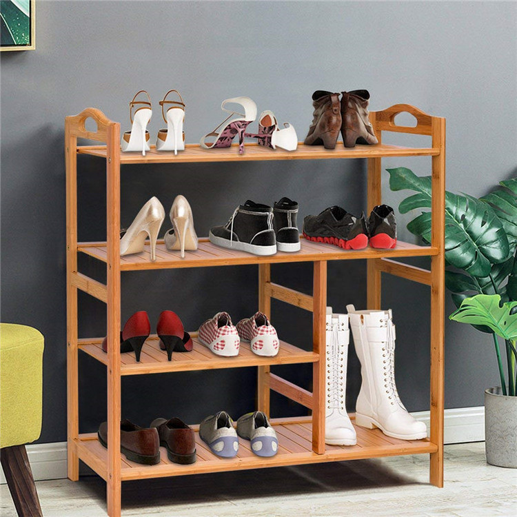 Creative Multi Layer Shoe Rack Economical Dust Proof Wood Shoe Rack