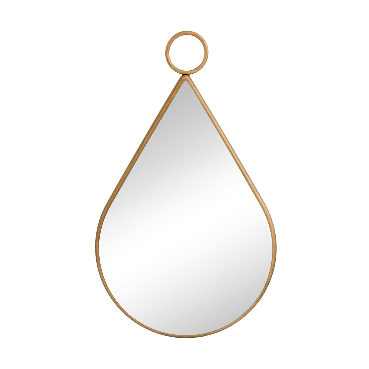 custom modern irregular gold metal frame water drop decoration teardrop wall mirror