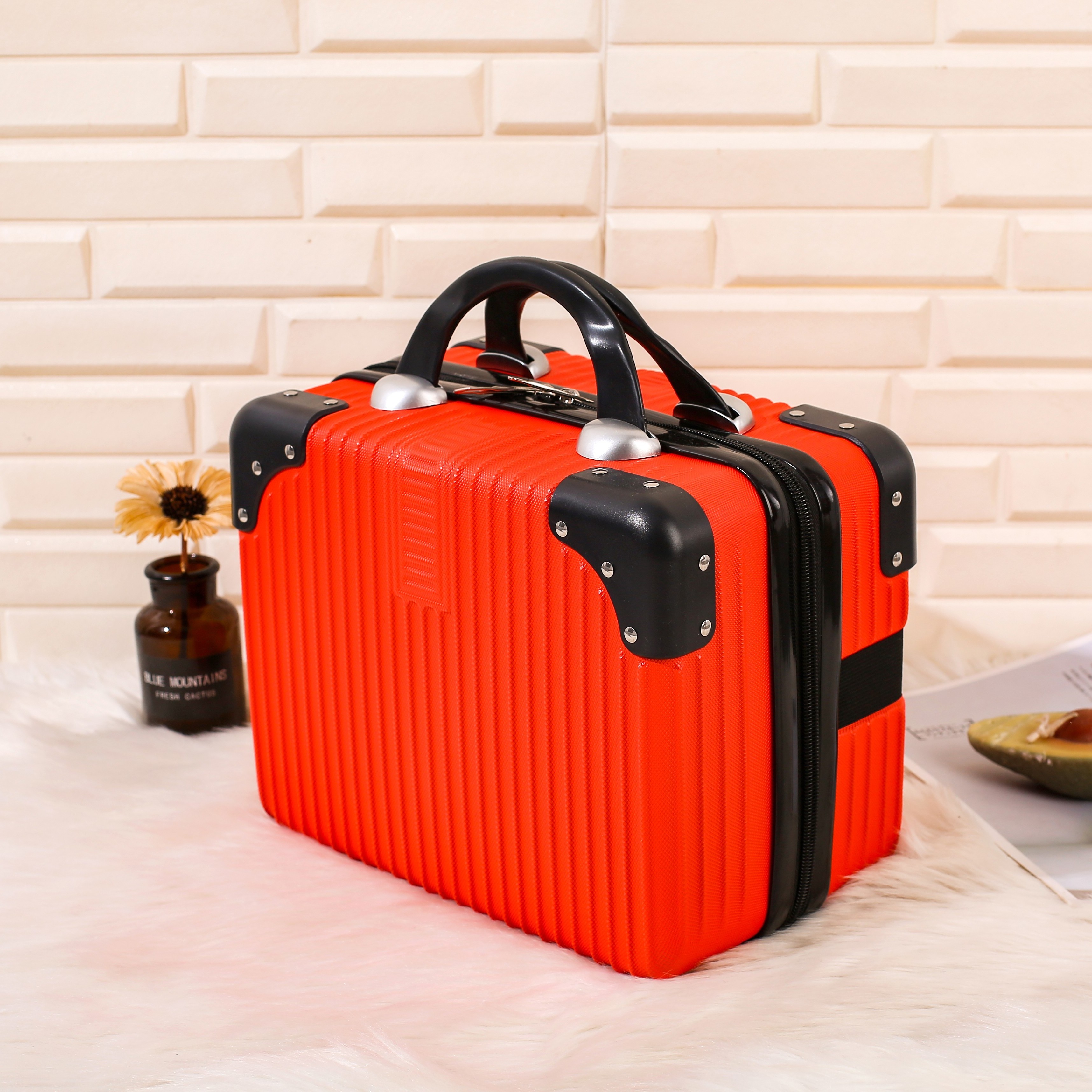 Korean style Handle 14 inch cosmetic trolley case luggage bags cases trolley suitcase make up luggage trolley case