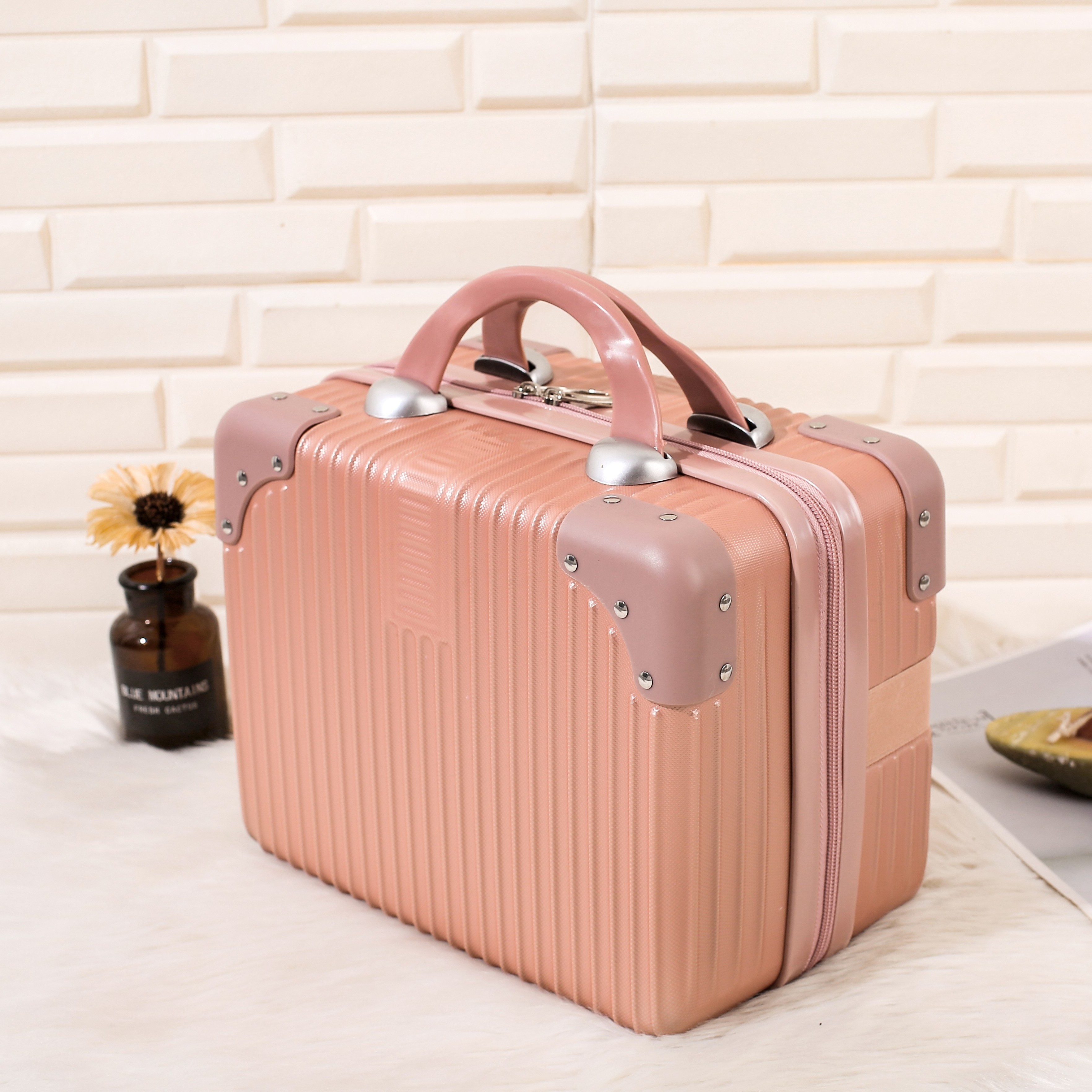 Korean style Handle 14 inch cosmetic trolley case luggage bags cases trolley suitcase make up luggage trolley case