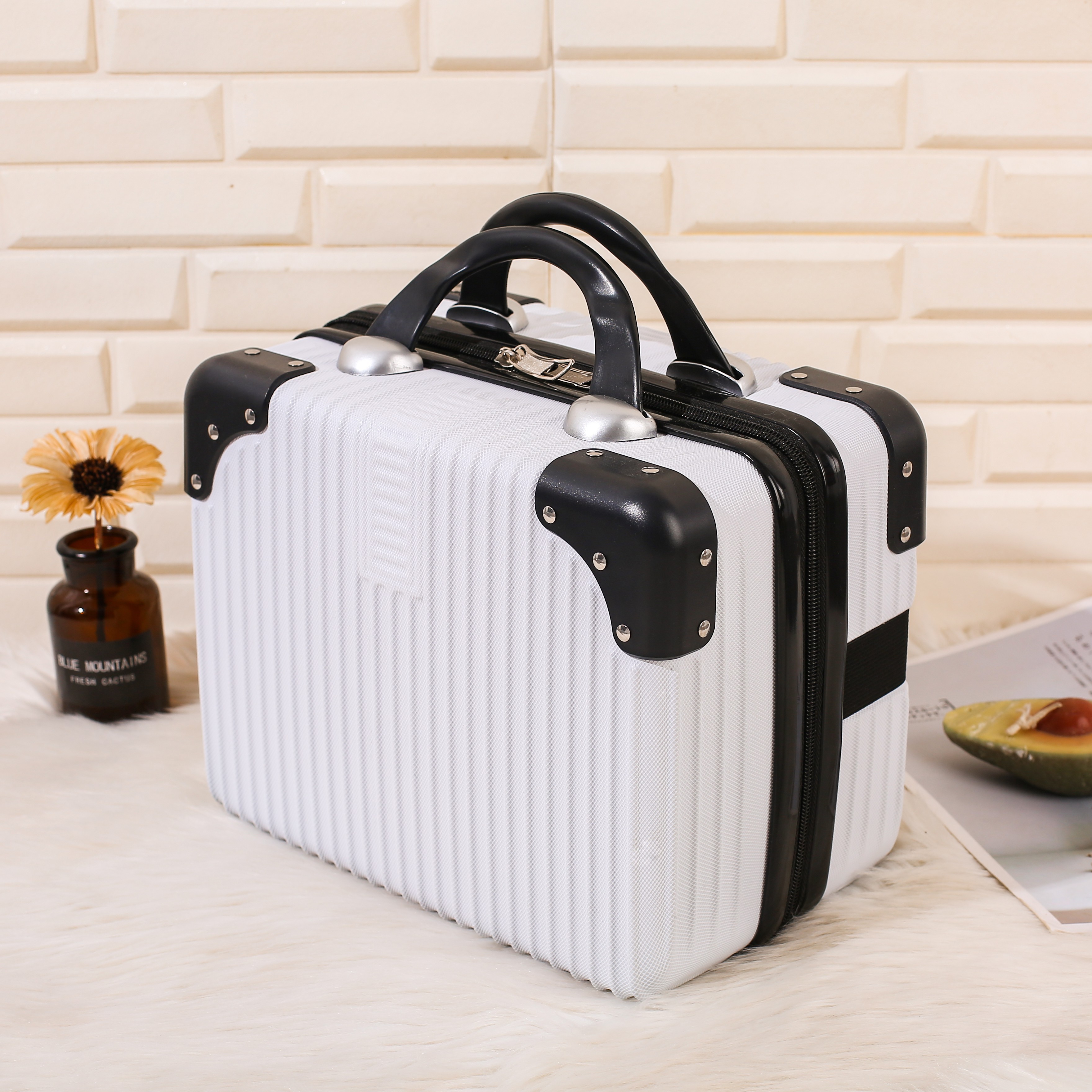 Korean style Handle 14 inch cosmetic trolley case luggage bags cases trolley suitcase make up luggage trolley case