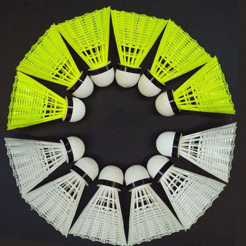 Hot Sell Professional Competition Resistant Play Training Badminton Leisure Outdoor Plastic Nylon Yellow Badminton 6Pcs Pack