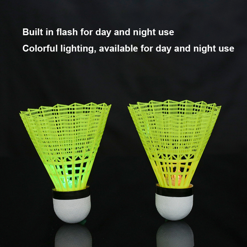 Badminton Sets LED Shuttlecock Colorful Dark Night LED Badminton Glow In Dark Colorful Flash Shuttlecock