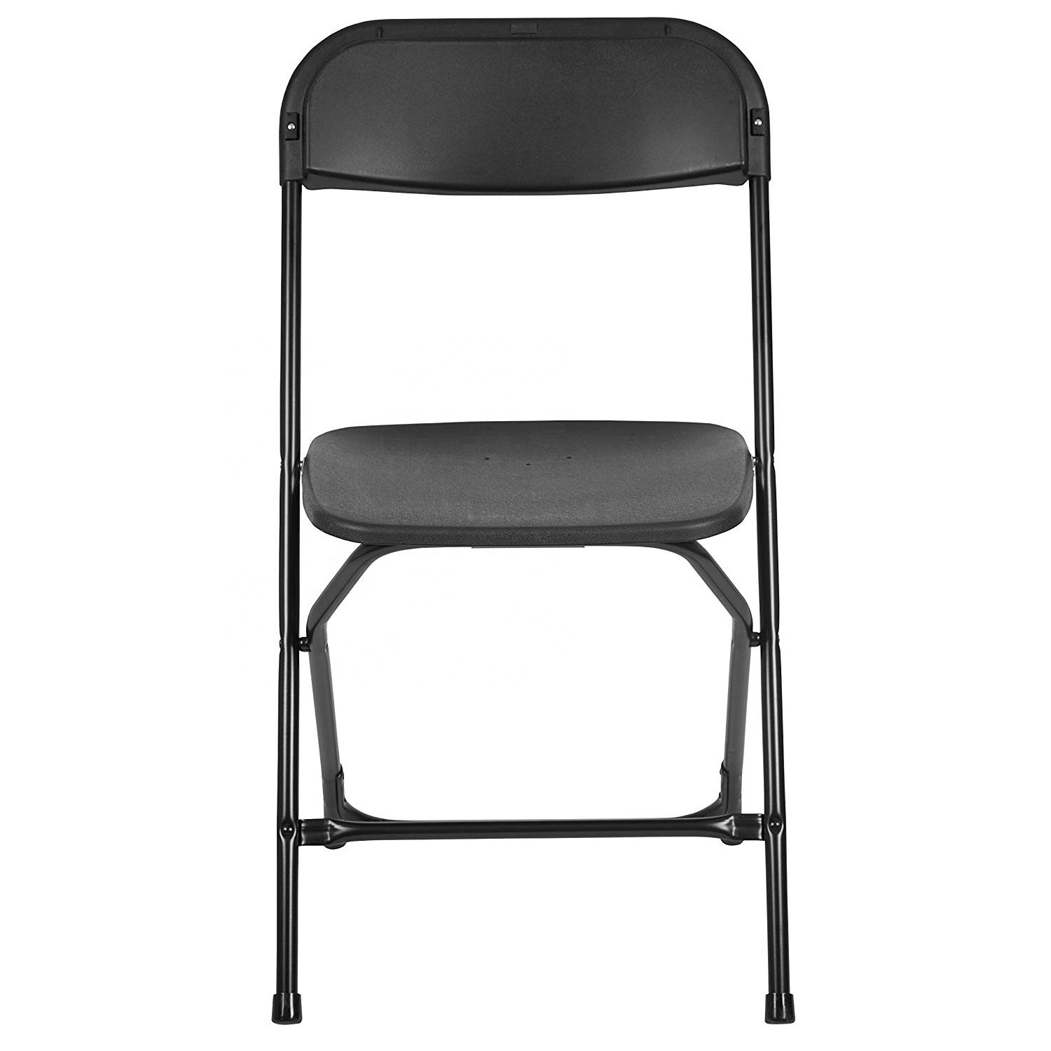 Commercial Quality Black Plastic Folding Chairs Stackable Outdoor Event Garden Chairs for Weddings Parties