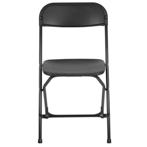 Commercial Quality Black Plastic Folding Chairs Stackable Outdoor Event Garden Chairs for Weddings Parties