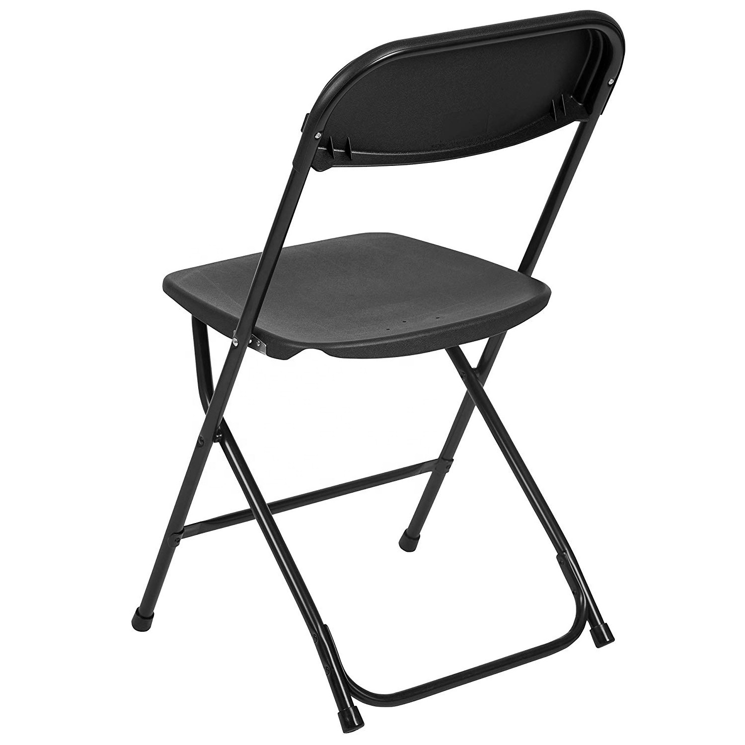 Commercial Quality Black Plastic Folding Chairs Stackable Outdoor Event Garden Chairs for Weddings Parties