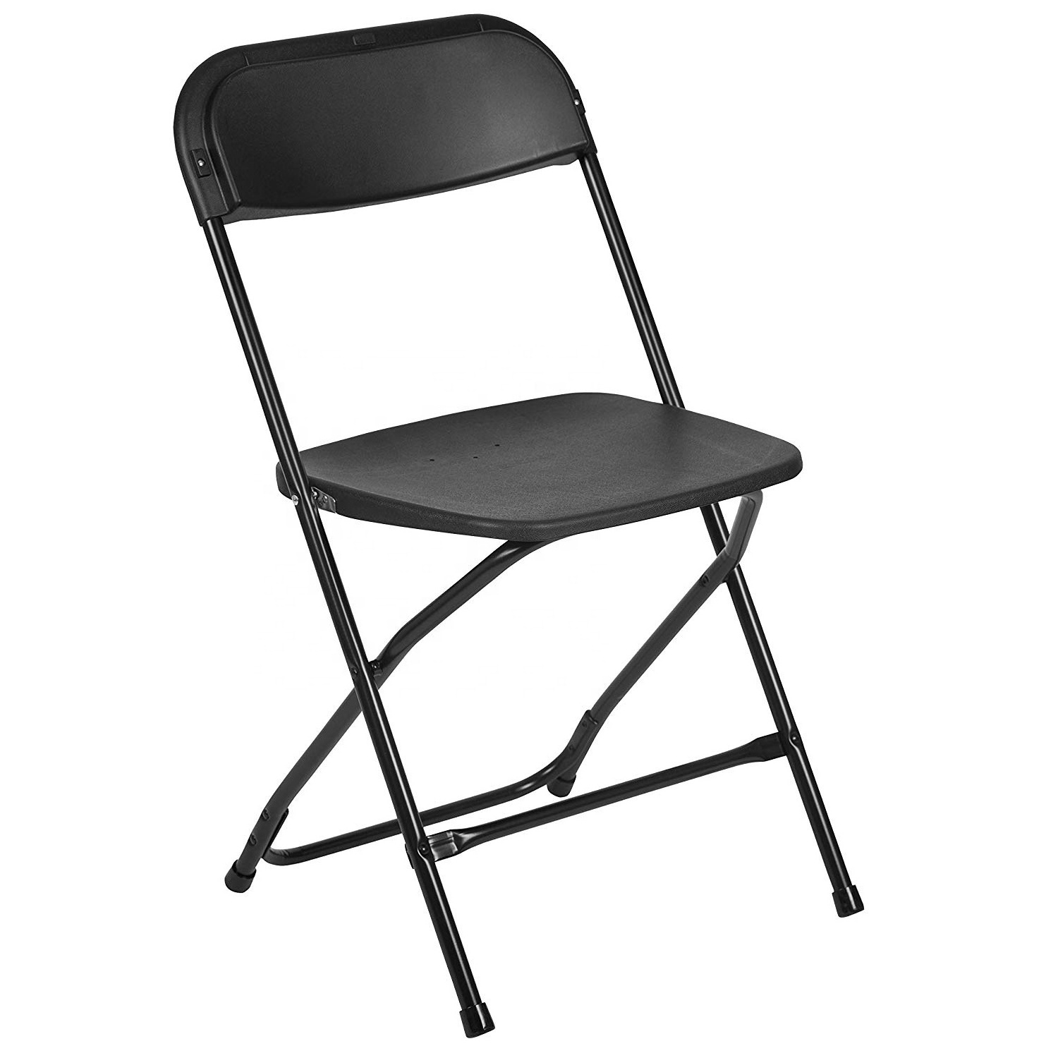 Commercial Quality Black Plastic Folding Chairs Stackable Outdoor Event Garden Chairs for Weddings Parties