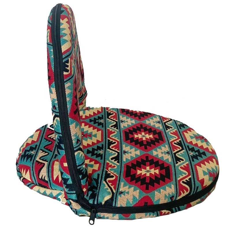 Padded middle east style saudi fabric folding ground chair with adjustable back support