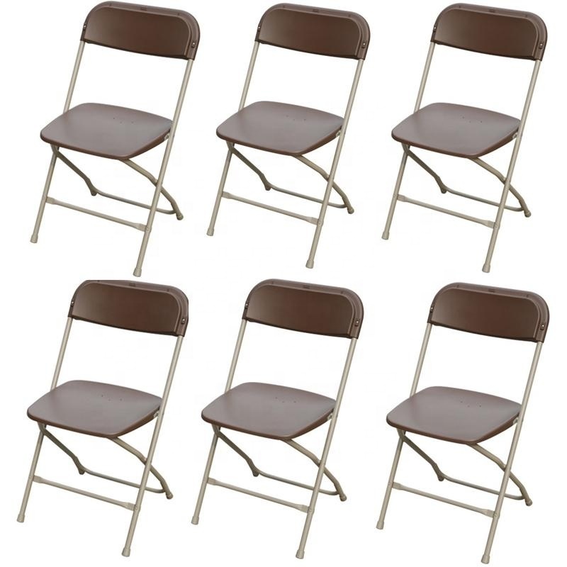 6-Pack Premium Red Plastic Steel Folding Chair Stackable and Portable for Outdoor Event Wedding Party Chairs