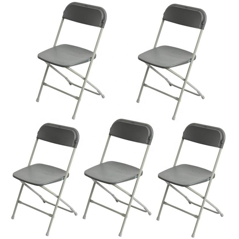 5-Pack Black Plastic Foldable Chair Perfect for Any Events Stackable Outdoor Event Wedding Party Chairs