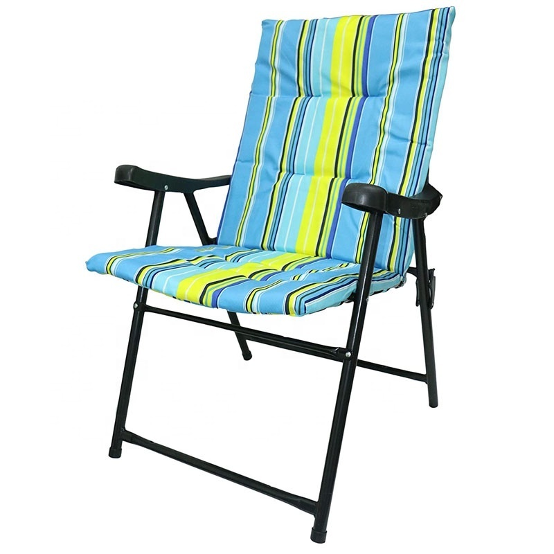 Lightweight Padded Folding Chair Oxford Fabric Outdoor Camping Outside Armchair