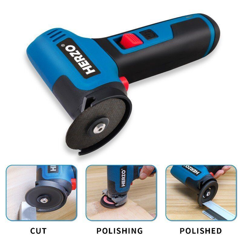 HERZO High Quality 7.2V Mini Cordless Angle Grinder for DIY Surface Conditioning with Slide Switch