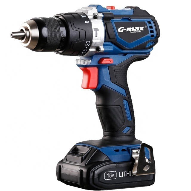 G-max battery rechargeable drill 18v li ion cordless  Brushless Power Craft Cordless Drill HBCD18