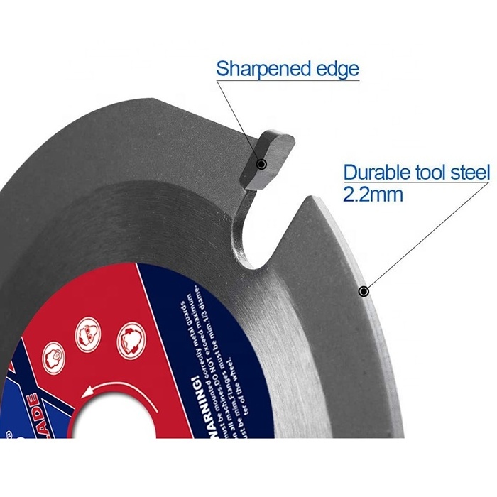 HERZO Carbide Tipped cutting saw blade 125mm 3Teeth Multitool Grinder Saw for Angle Grinder