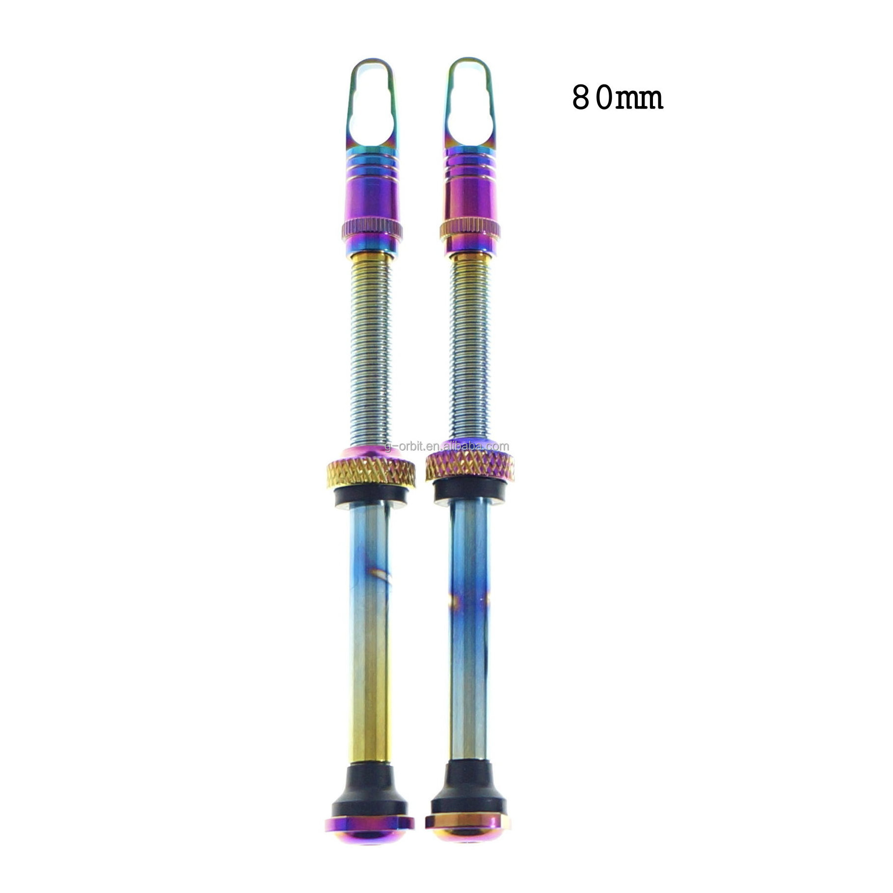 2pcs Oil-Slick Presta FV Tubeless Valve Stems Brass MTB Road Bike 80mm