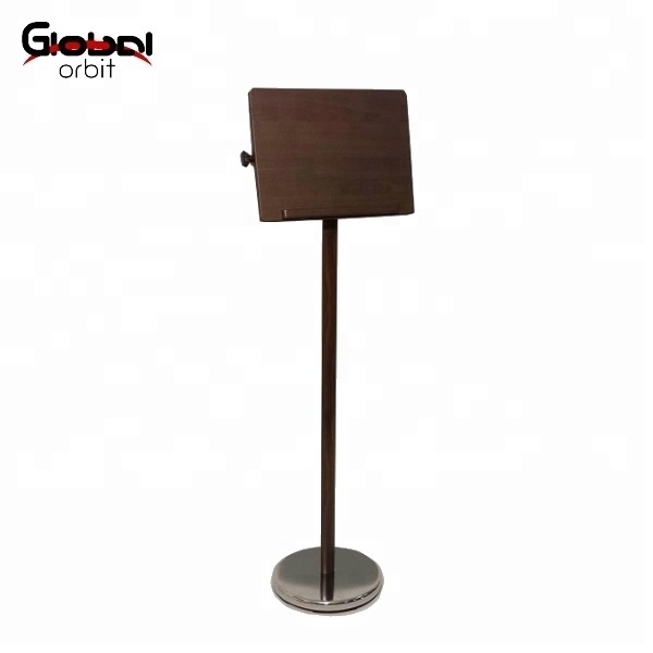 Adjustable restaurant table stand wood menu holder