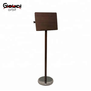 Adjustable restaurant table stand wood menu holder