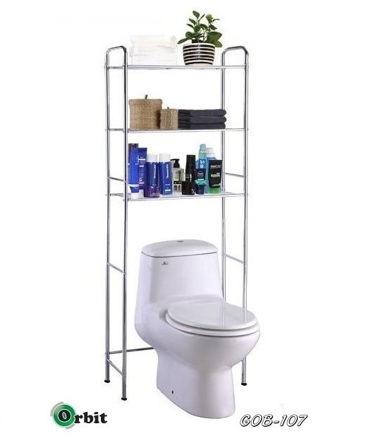 Bathroom Organizer Shelves With 3 Tier Space Saver Towel Storage Rack