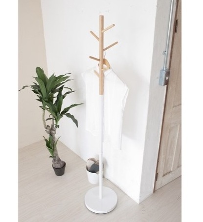 Wooden Flame hanger rack Flame Pole Stand Coat Rack