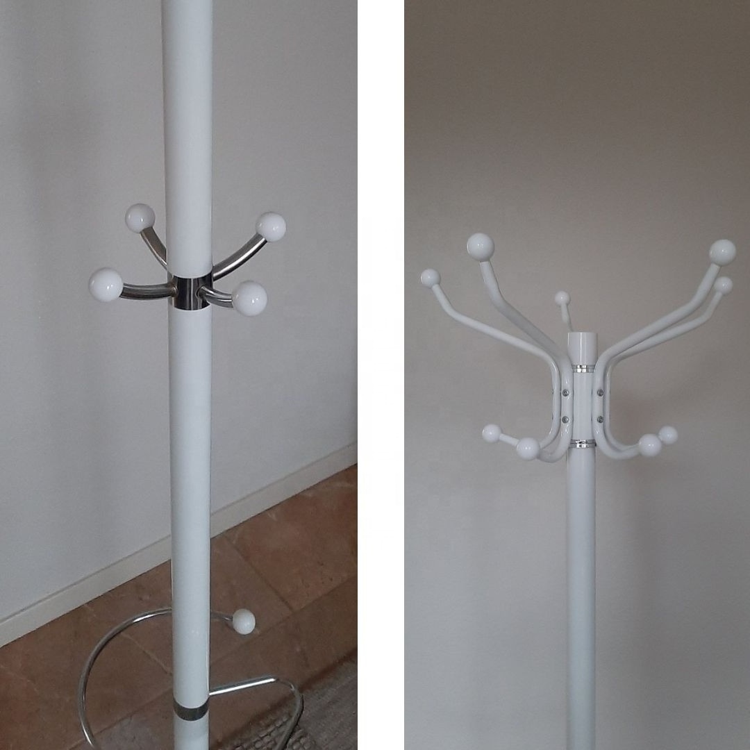 Metal Coat Rack Marble Base Standing Coat Hat Bag Jacket Umbrella Tree Hanger Holder Stand Coat Rack with Shelf