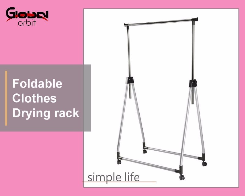 Coat Hanger Stand Storage Metal Laundry Double Clothes Rail Rack With Shelf